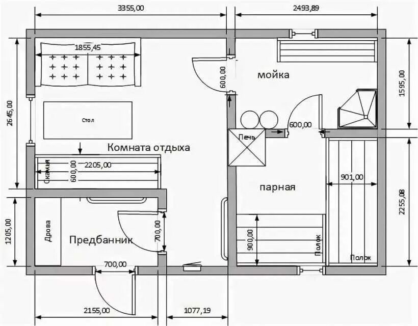 Проект бани фото и чертежи Сауна проекты с размерами фото - DelaDom.ru