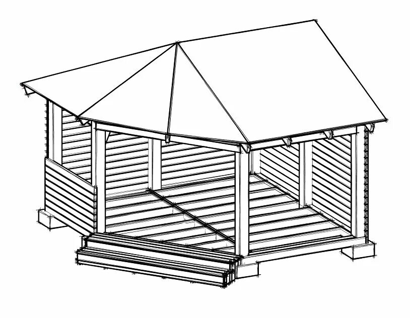 Проект беседки 3х3 чертежи Как сделать угловую беседку Беседки Дзен