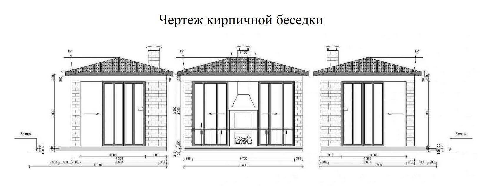 Проект беседки чертежи кирпич Беседка из кирпича своими руками пошаговая инструкция