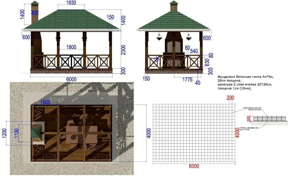 Проект беседки с чертежами и расчетами Строим беседку с барбекю своими руками по готовым проектам и чертежам?