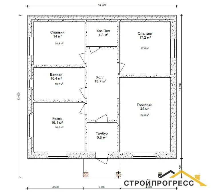 Проект чертежи одноэтажных домов План дома 10 на одноэтажный фото - DelaDom.ru