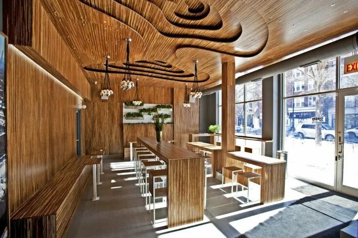 Проект дерево дизайн Дизайн интерьера кофейни в Чикаго от Norsman Architects Coffee shop interior des