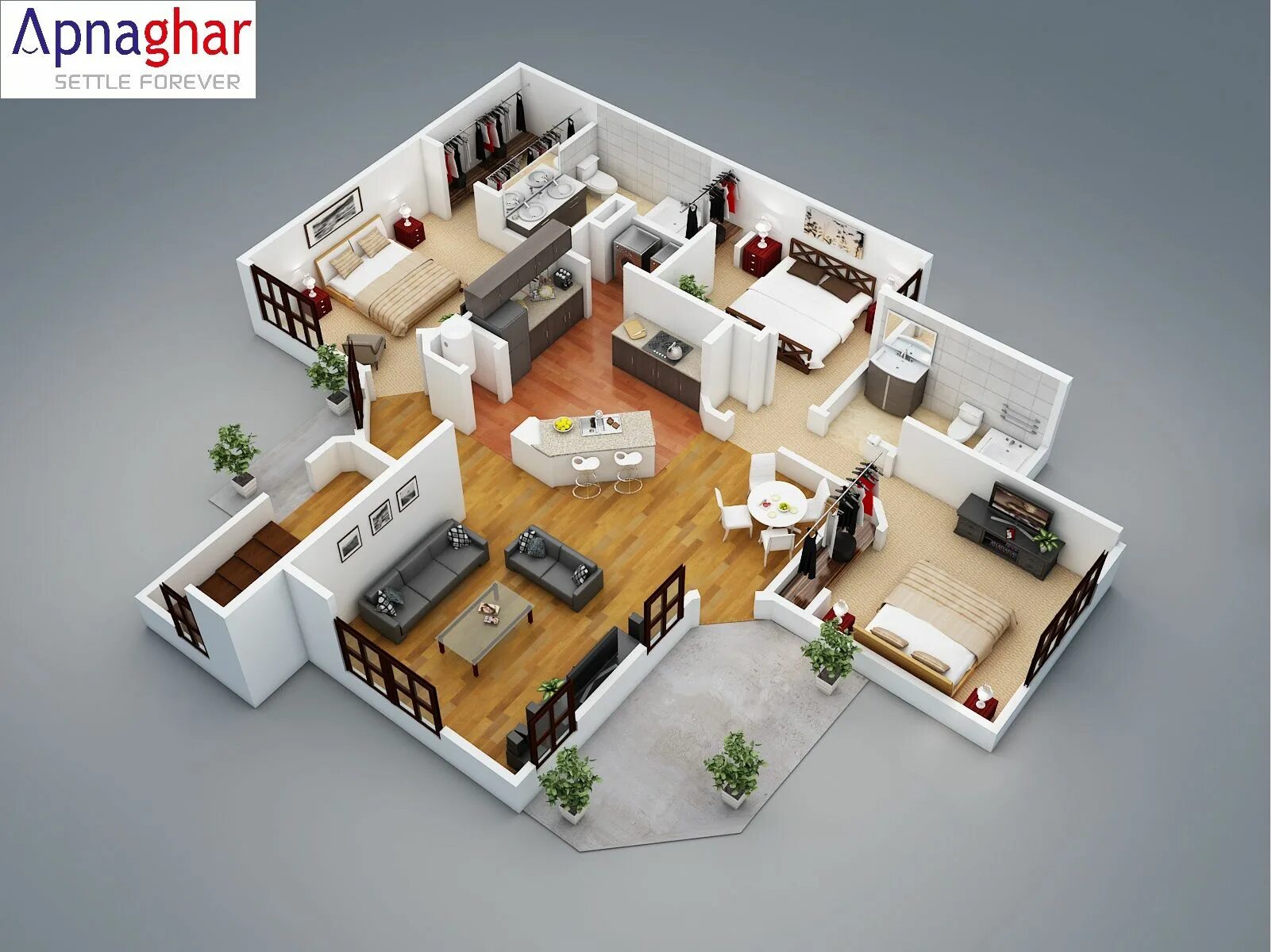 Проект дизайн 4 Pin on 3D Floor Plan