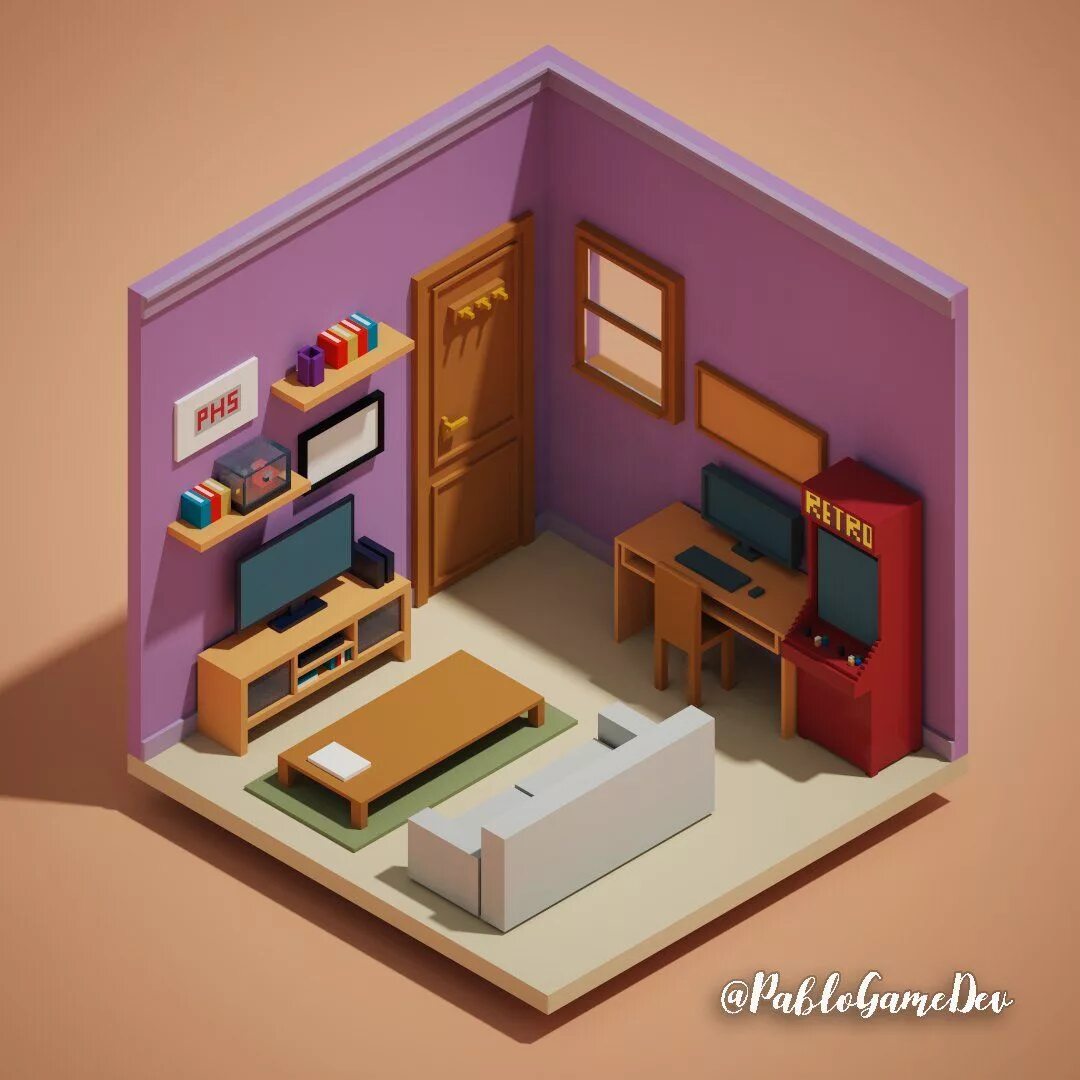 Проект дизайн игрушки PabloGameDev (@PabloGameDev) Twitter Isometric art, Isometric design, Room desig