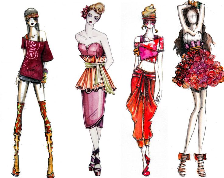 Проект дизайн моду Posts about Fashion Illustration on Drowning In Design Ilustrações de moda, Idei