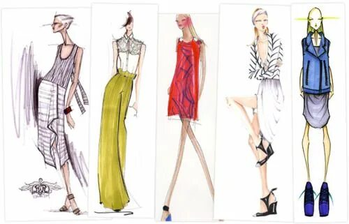 Проект дизайн моду NYFW S/S 2012 sketches by Rachel Roy, Christian Siriano, DKNY, Luca Luca, Cut25 