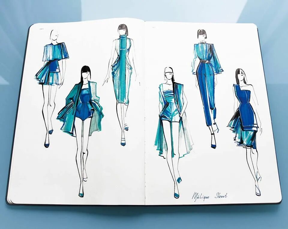 Проект дизайн моду Fashionary sketches by Mélique Street fashion illustrations Fashion sketches, Fa