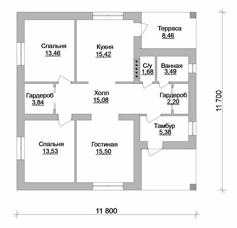 Одноэтажный дом 12х12 фото - DelaDom.ru