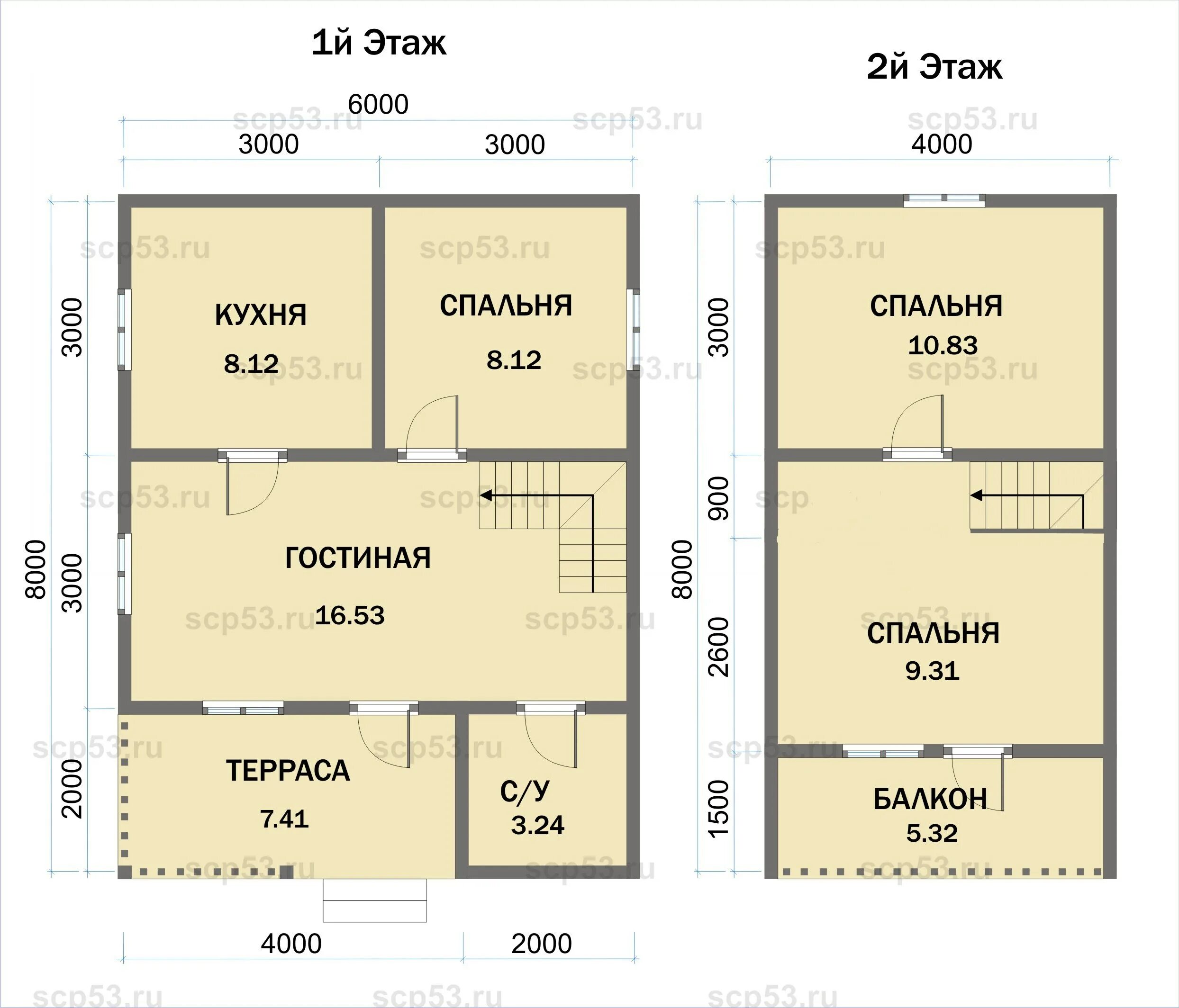 Проект дома 6 8 планировка Планировка дома 6х8 фото - DelaDom.ru