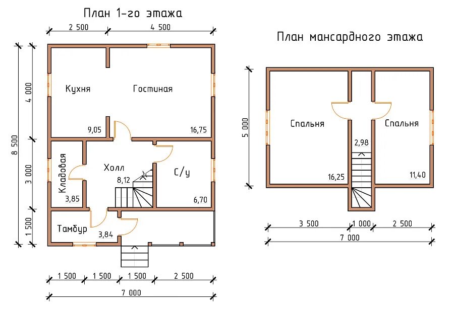 Проект дома 6 8 планировка Дом № 11A (7х8,5 м) в Саранске: проекты, цены ЭкоДом13