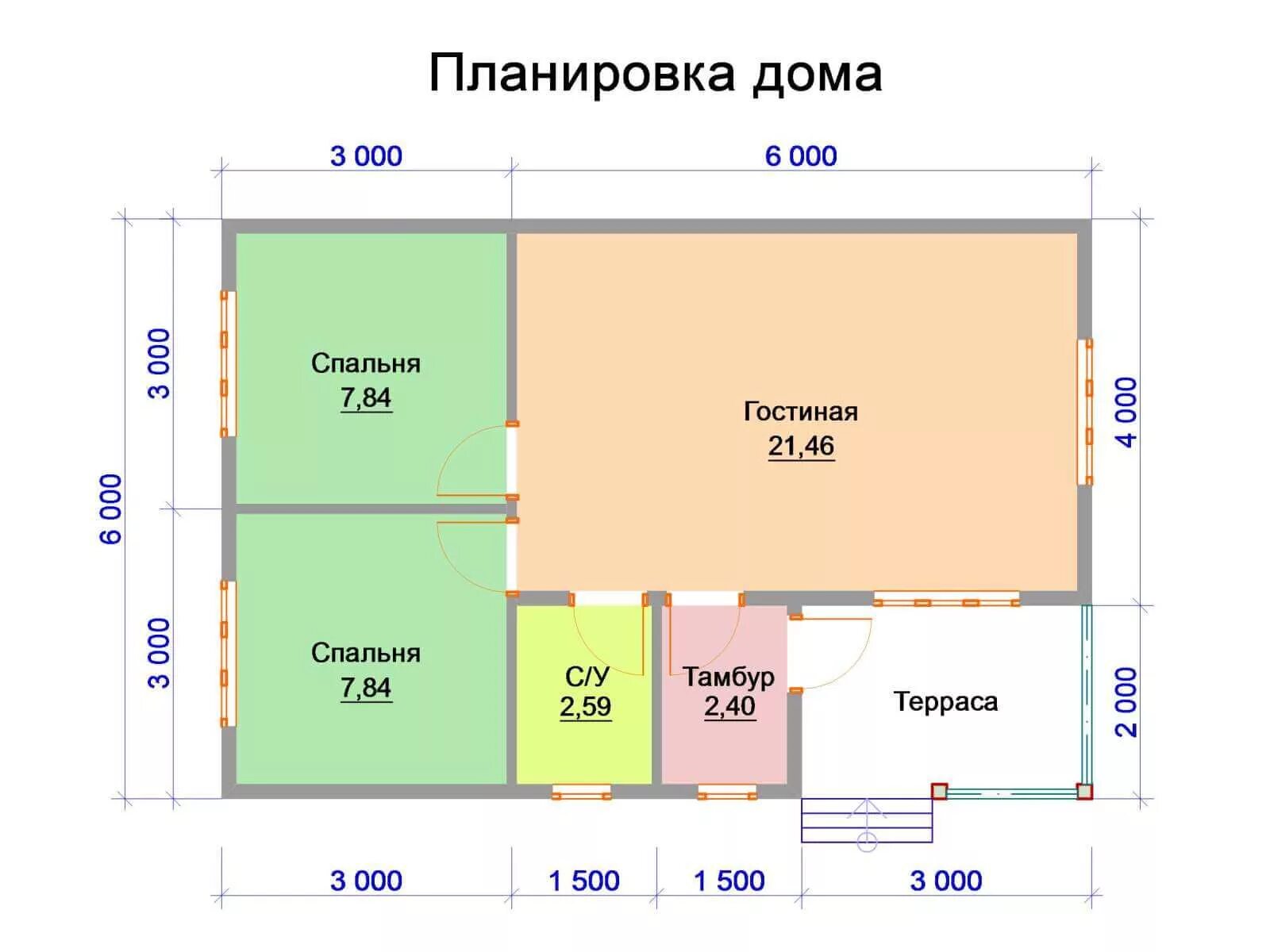 Проект дома 6х9 одноэтажный с отличной планировкой Финский дом из бруса 6х9, недорогой проект под ключ