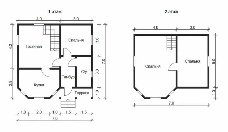 Проект дома 7 на 7 фото Pin on Дома Floor plans, Visualizations