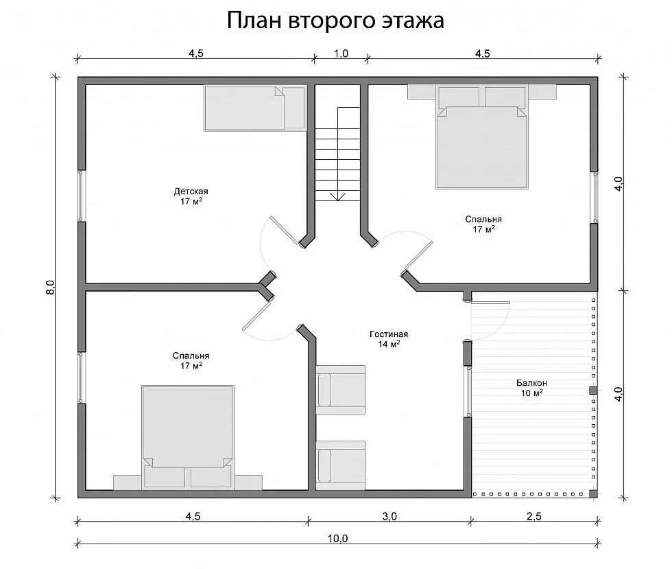 Проект дома 8 8 чертежи Одноэтажный дом 8х10 планировка комнат - Гранд Проект Декор.ру