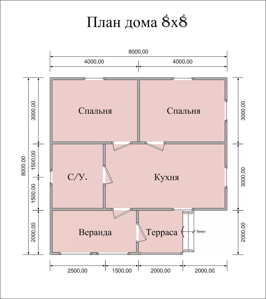 Проект дома 8 8 одноэтажный фото Проекты одноэтажных домов 7х8