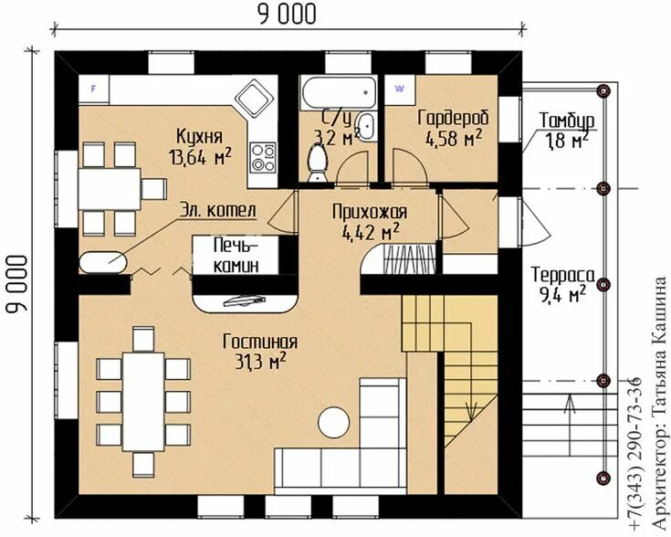 Проект дома 9 10 фото План первого этажа Проект дома, Дом, Чертежи дома