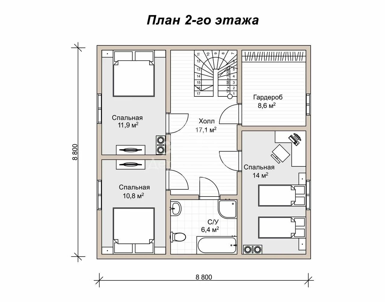 Проект дома 9х9 с отличной планировкой Проекты двухэтажных домов 9 на 9: цены и фото