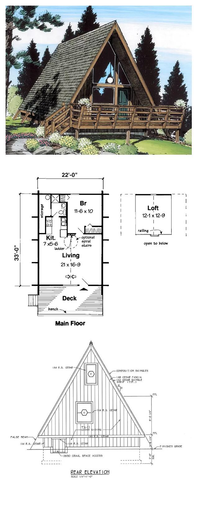 Get your a-frame built by ordering an easy-to-assemble kit Шалаш, Чертежи дома, 