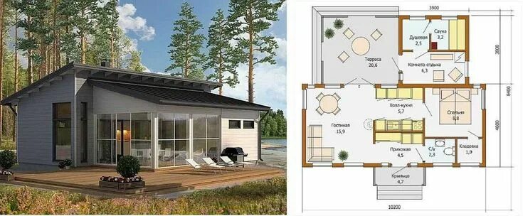 Проект дома бюджетный вариант Planos de casas pequeñas - opciones de planificación y diseño - Plaza Digital en