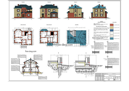 Проект дома чертеж автокад Проект жилого дома - скачать бесплатно DWG файл Автокад, Проекты, Чертежи