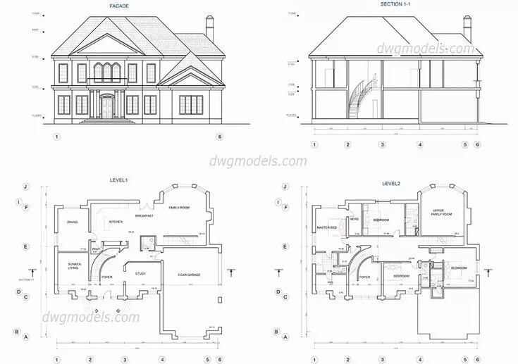 Проект дома чертеж автокад Free Autocad House Plans Dwg New Free Autocad House Plans Dwg Beautiful Two Stor