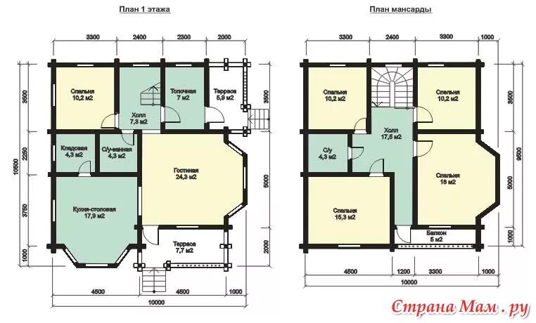 Проект дома двухэтажный 10х10 бесплатно чертежи Дом с мансардой 10х10 - Строим дом сами. - Страна Мам