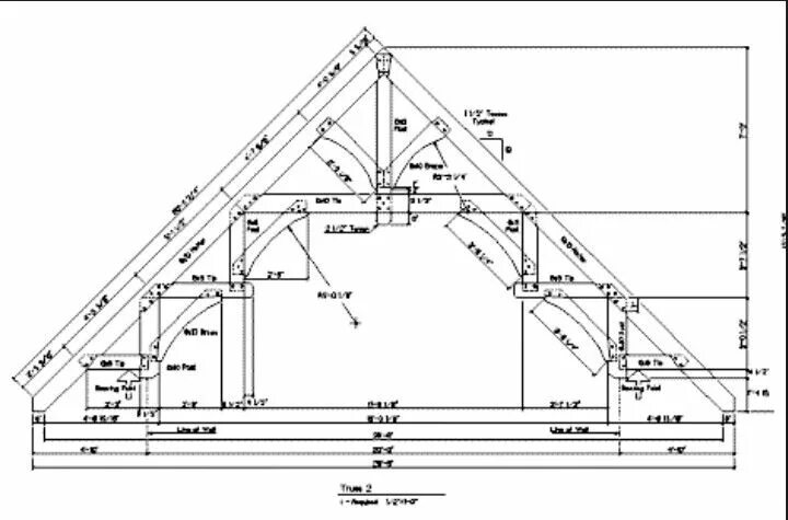 Проект дома frame с детальными чертежами Truss plan Casas