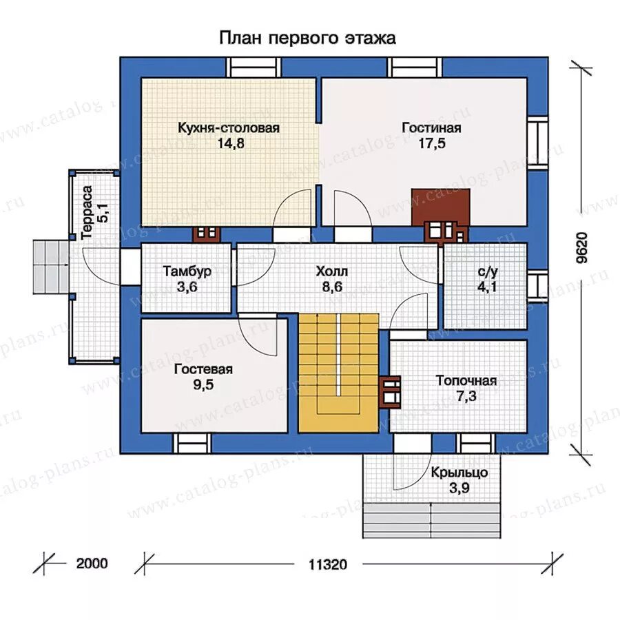 Проект дома из газобетона 10х10 фото Проект двухэтажного кирпичного дома № 40-04 в европейском стиле каталог Проекты 