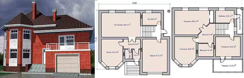 Проект дома кирпичный планировки пример строительства кирпичного дома