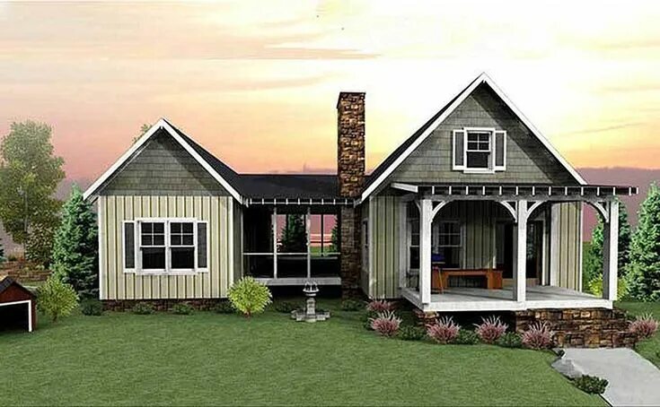 Проект дома пристроенный к дому фото Plan 92318MX: 3 Bedroom Dogtrot House Plan Dog trot house plans, Dogtrot house p