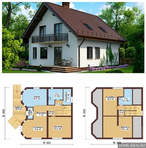 Проект дома с мансардой отличной планировкой Планировка дома с мансардой Floor plans, House styles, House