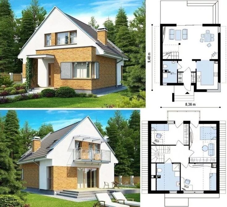 Проект дома с мансардой отличной планировкой мансарда с балконами Одноэтажный дом, Архитектура фасадов, Дом