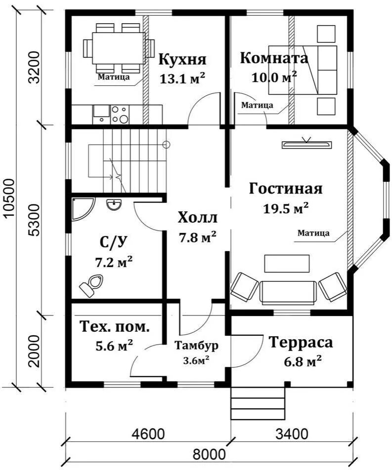 Проект дома с отличной планировкой двухэтажный Планировка дома 10 на 8 м с мансардой (40 фото): проект двухэтажного коттеджа 10