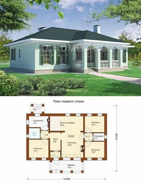 Проект дома с террасой одноэтажный чертеж Pin on ДОМ проекты in 2024 Bungalow style house plans, House plan gallery, Model