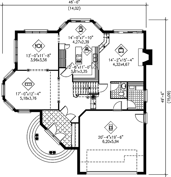 Проект дома в узбекистане чертеж и размеры Plan 80451PM: Manor Style House Plan House plans, Large bathrooms, House