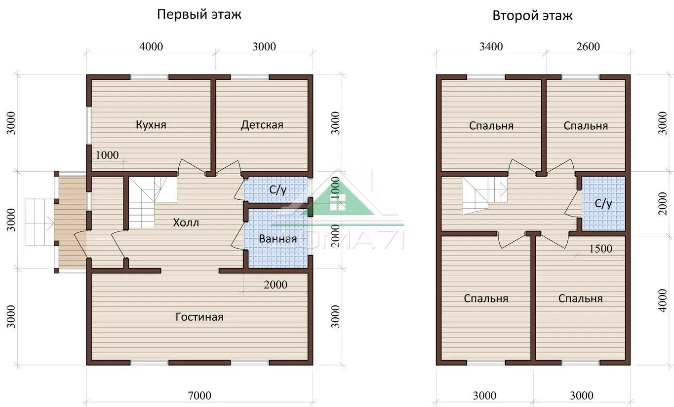 Проект домов 7 8 фото Дачный дом 7x9 проект 37 - цена строительства под ключ