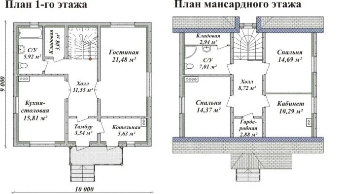 Проект двухэтажного дома из пеноблока чертежи Проекты домов из пеноблоков с мансардой