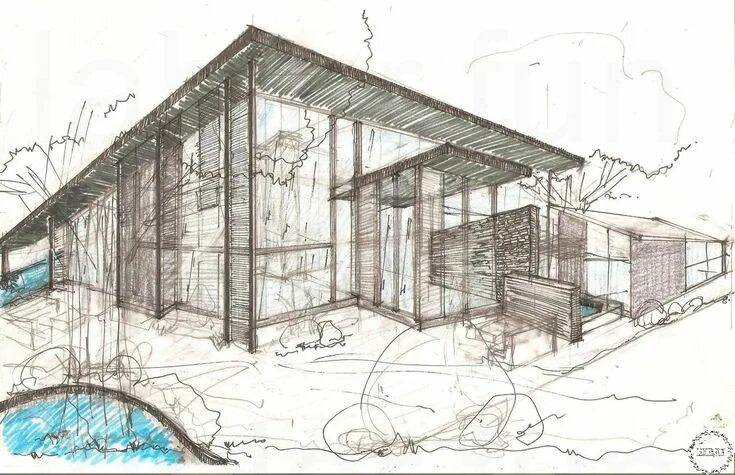 Проект эскиз домов фото Beach Shelter Retreat On Great Barrier Island: Timms Bach Architecture sketch, A