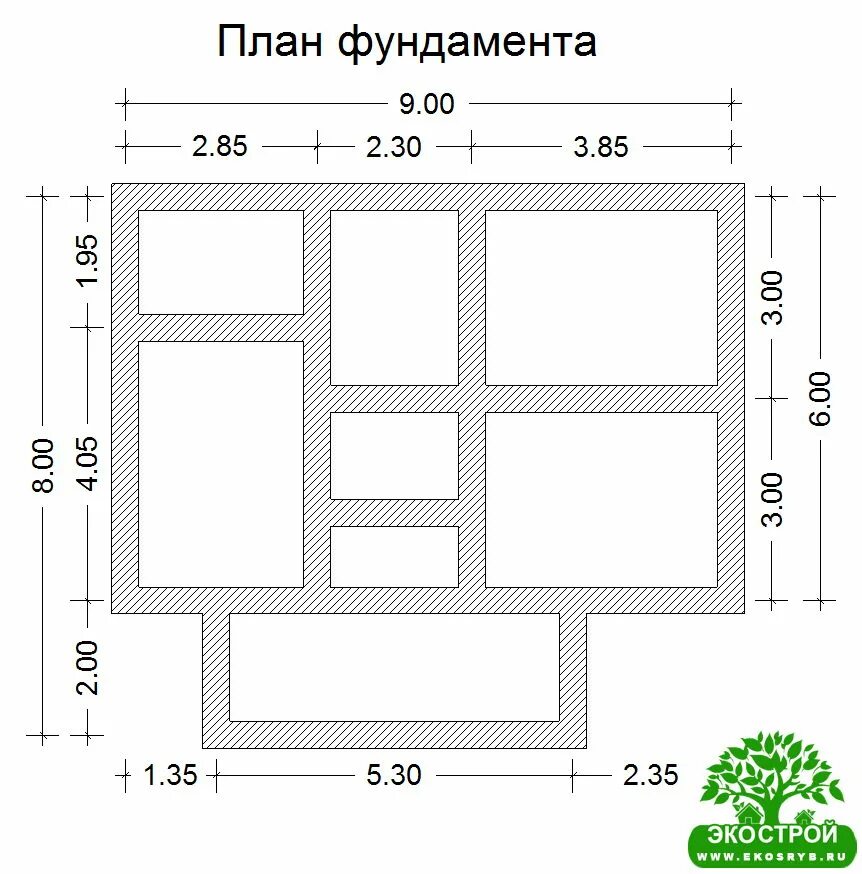 Проект фундамента дома фото Проект фундамента одноэтажного дома