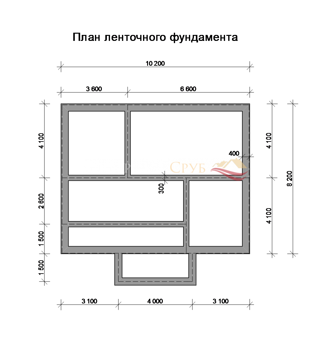 Проект фундамента дома фото ДПБ-40 Кострома Сруб