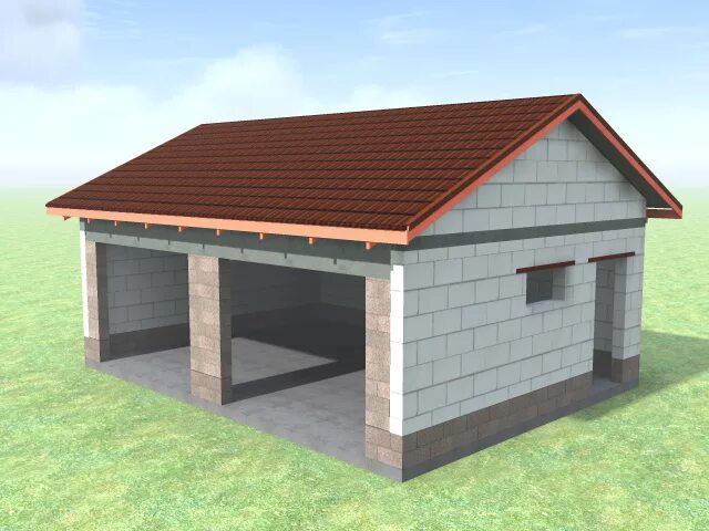 Проект гаража из блока фото 6000х8000 ST-GARAGE