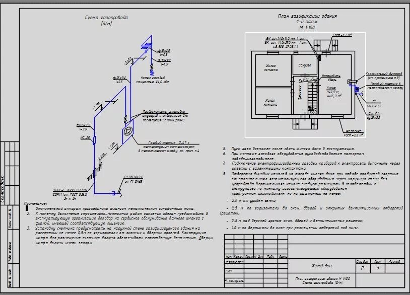 Проект газификации частного дома пример Газификация частного жилого дома - Чертежи, 3D Модели, Проекты, Газоснабжение