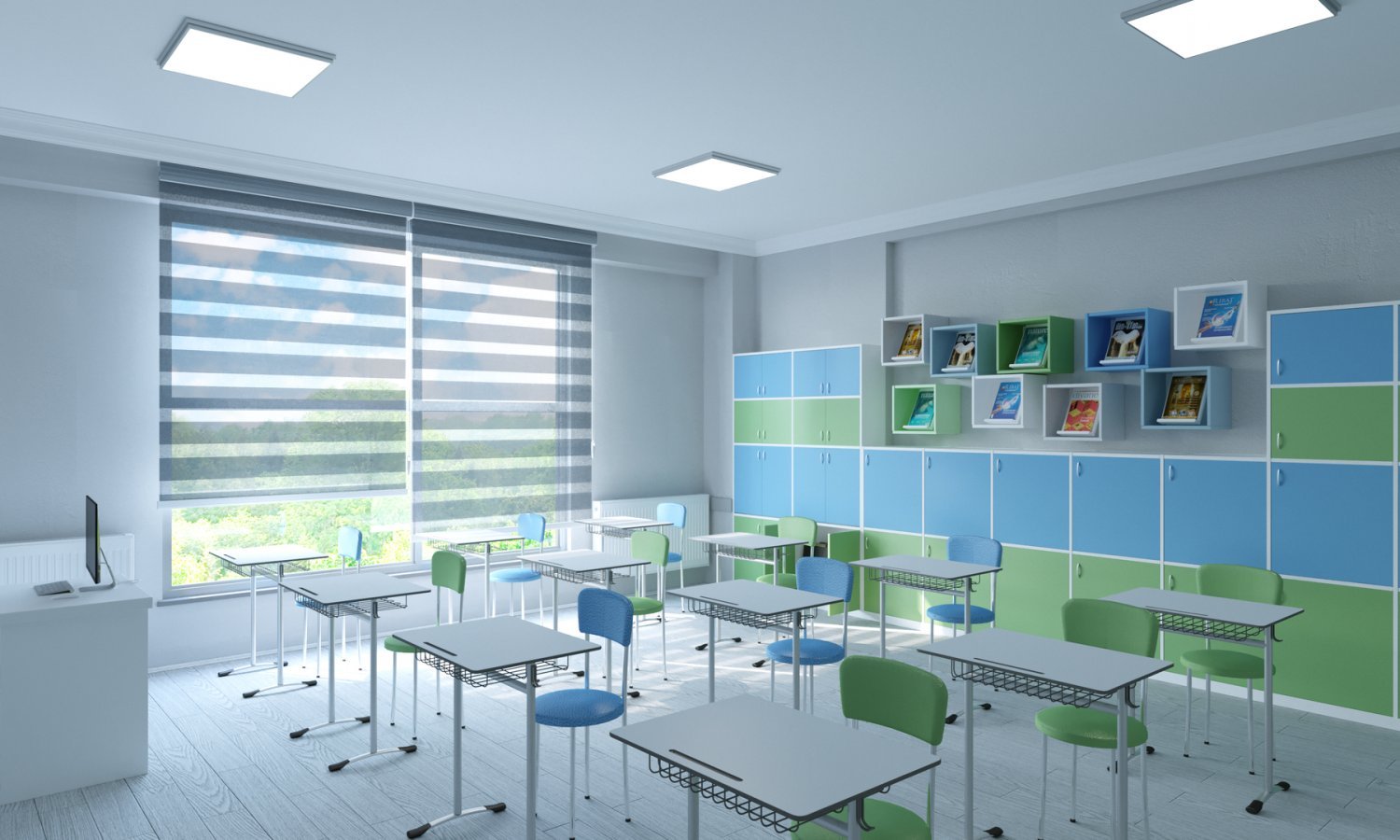 Проект интерьер класса Wall design for classroom - 59 photo