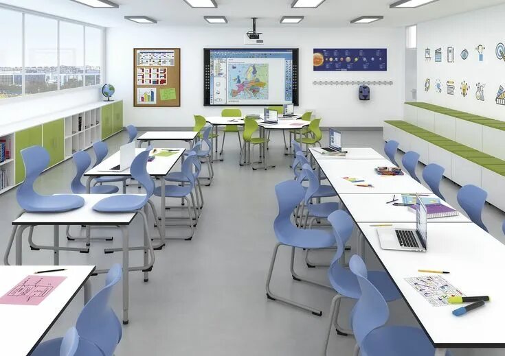 Проект интерьер класса Mirplay School - One idea ahead Education design interior, School interior, Clas