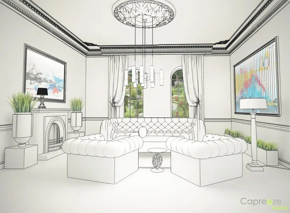 Проект интерьера комнаты Living room design drawings (65 Photos)