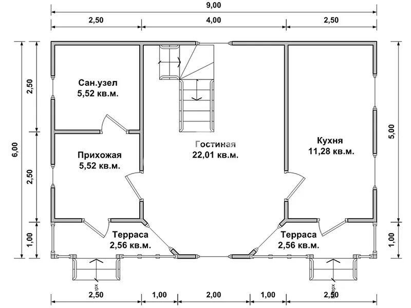 Проект каркасного дома 6х9 с чертежами Каркасный дом 6х9 Игорь ➔ стоимость проекта, описание