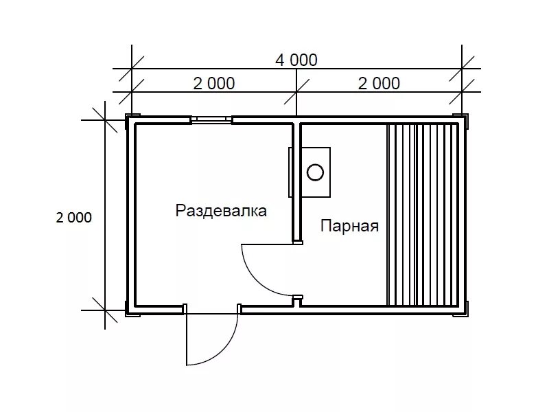 Проект каркасной бани 2х3 с чертежами Каркасная баня (24-4) 2 на 4 метра под ключ - GREENWOOD