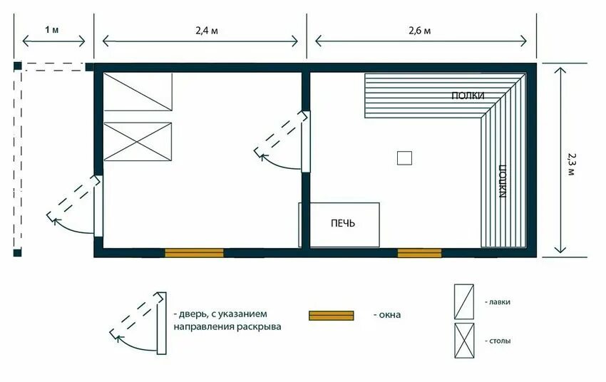 Проект каркасной бани 2х3 с чертежами Баня 2 6 проект