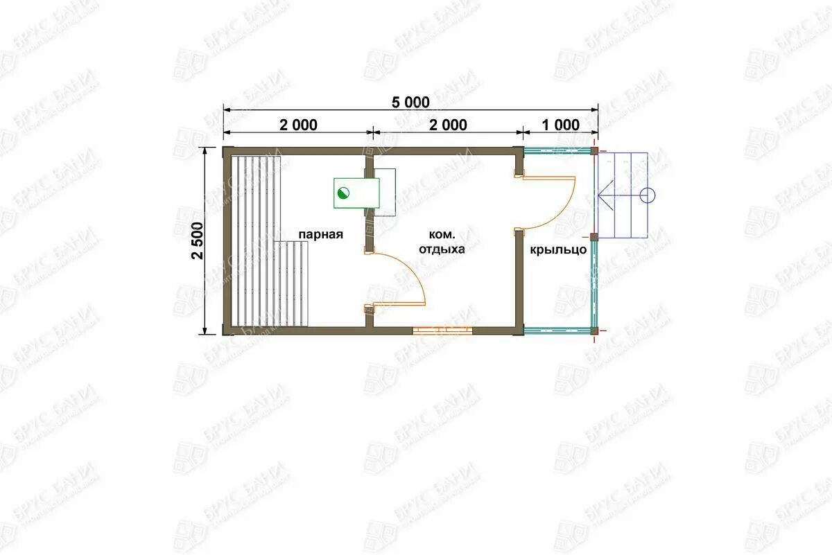 Проект каркасной бани 2х3 с чертежами Проект бани из бруса 2.5x5 - Тула от 276 000 рублей