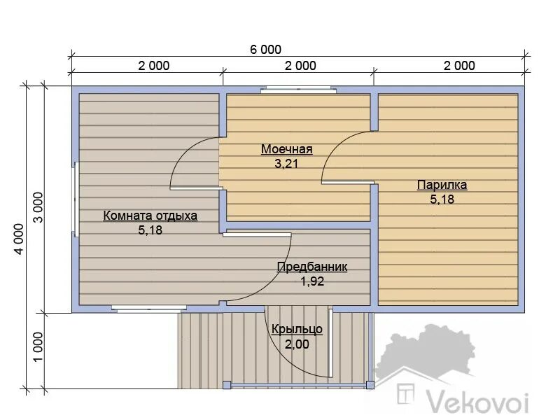 Проект каркасной бани 3х4 фото Каркасная баня 6 на 3 с крыльцом под ключ недорого от компании Vekovoi.ru