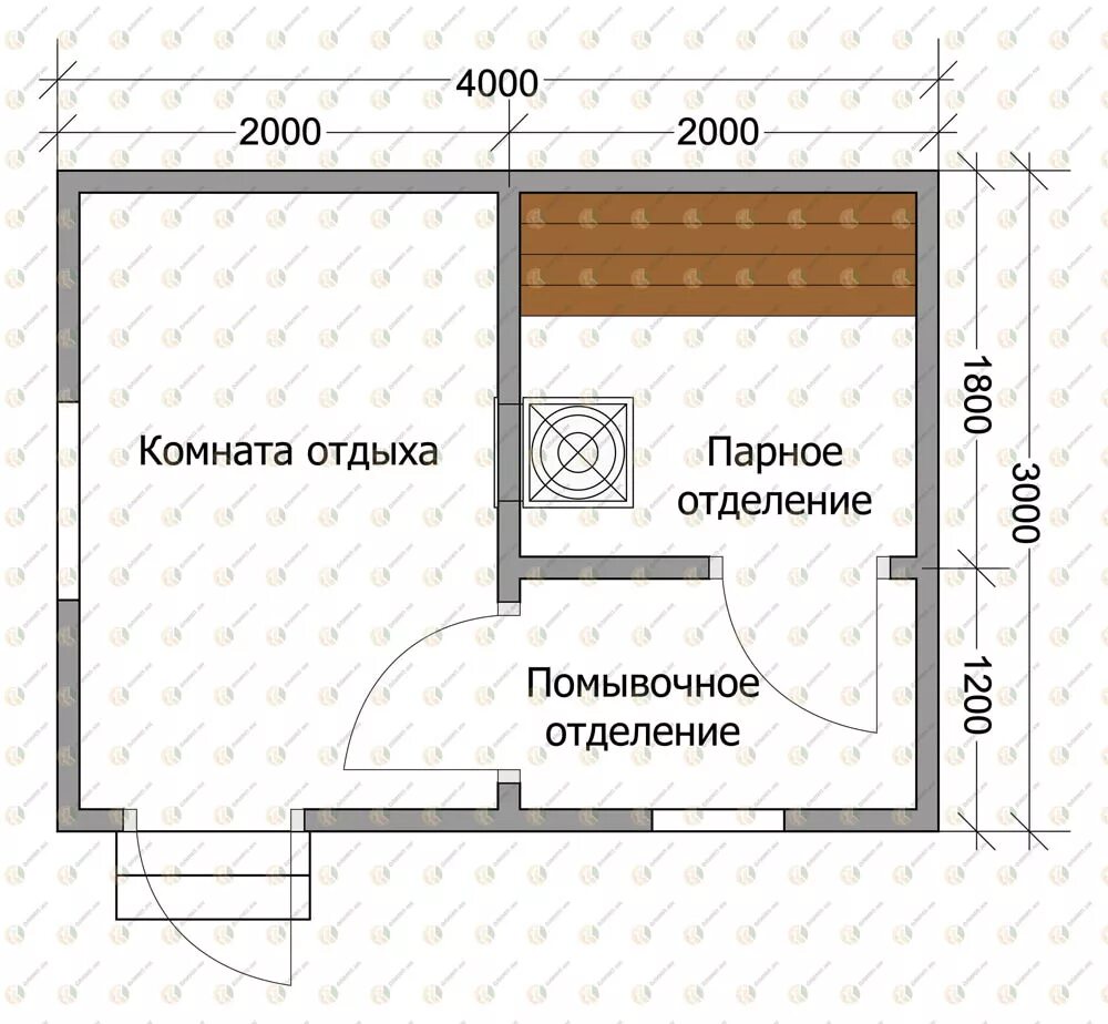 Проект каркасной бани 3х4 фото Баня каркас КБ-5 3х4 из 3 секций один этаж в Нижнем Новгороде